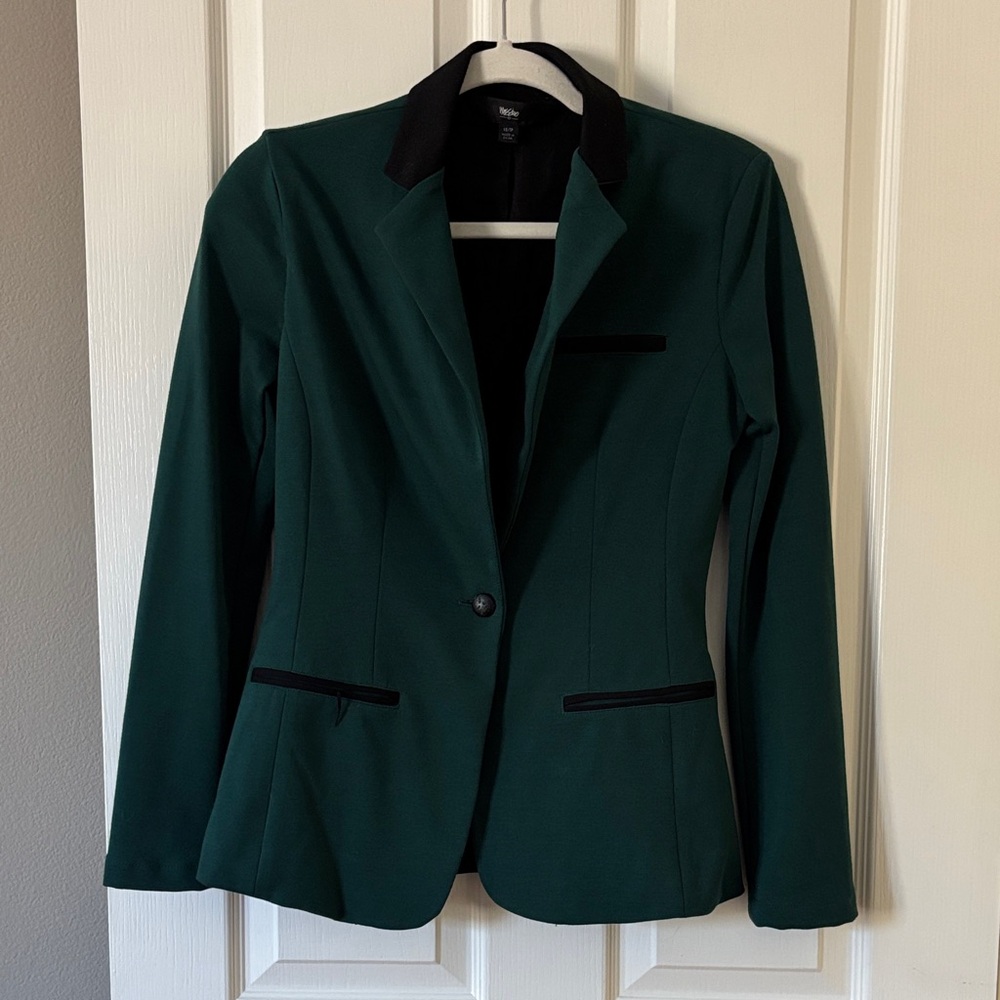 Massimo Forest Green Blazer with Black Details